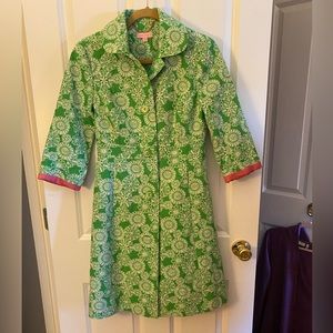 Lilly Pulitzer green and white coat